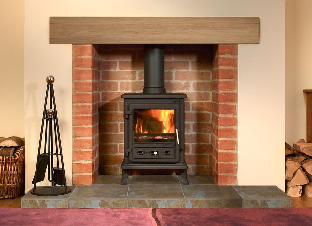 BRICK WITH FRONT RETURNS, HEARTH: BARLEY SLATE FIREFOX 12 MULTI FUEL