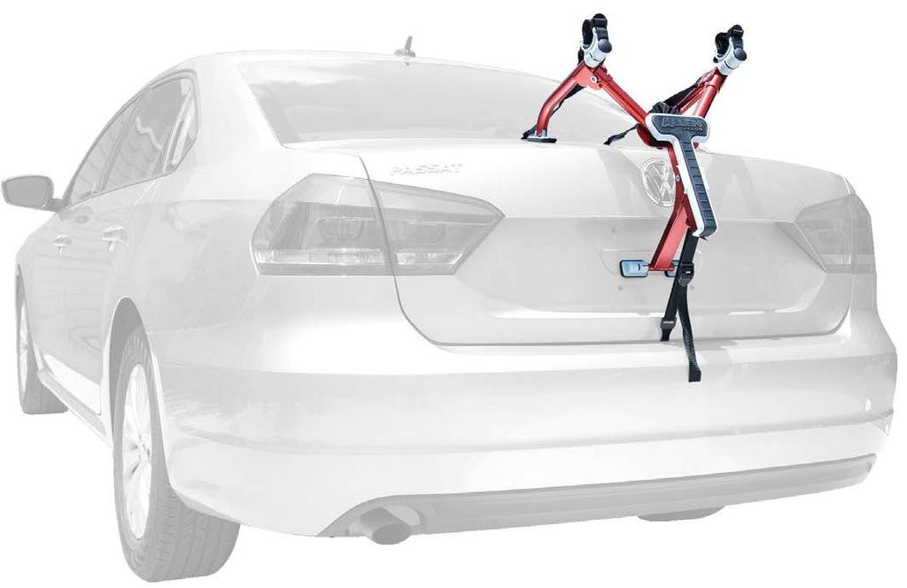Padded Lower Frame Keeps Bicycle Away From Vehicle. Patented Design Fits Sedans, Hatchbacks, Minivans & SUV s. Comes Fully Assembled - Installs In Seconds. Includes Carry Bag.