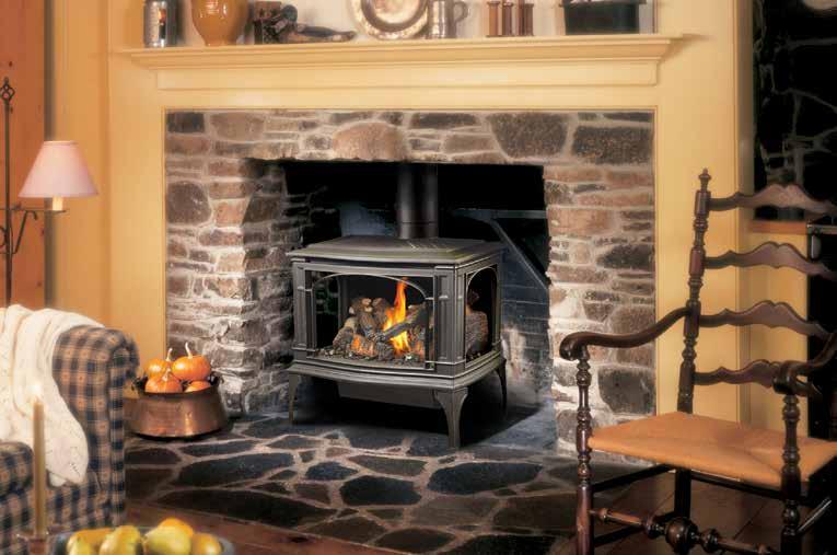 Greenfield TM Large Cast Iron Gas Stove The Greenfield shown in New Iron paint finish.