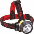 Includes: 3 AAA alkaline batteries, elastic headstrap and rubber hard hat strap XC389 61052 Argo Headlamps Long-range headlamp with a far reaching beam of 190 meters 3 lighting modes: High for
