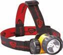 thermoplastic construction with push-button switch Includes: 3 AAA alkaline batteries and both elastic and rubber hard hat straps SEJ181 Mfg 61301 LED Headlamps 7 ultra bright LED lights 3 brightness