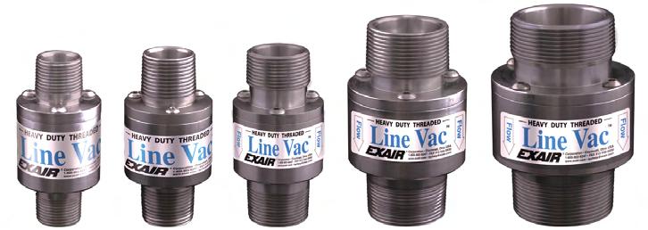 With its hardened alloy construction, the Threaded Heavy Duty Line Vac withstands premature wear which could occur with aluminum and stainless steel. Heavy Duty Line Vac Performance 80 PSIG (5.