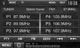 Odabir postavljene stanice Sljedeće funkcije su dostupne samo za stanice FM Radio Data System.