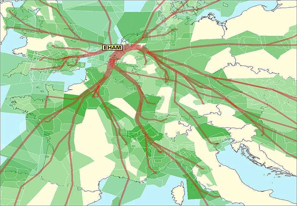 Illustrative Examples Case of study setup Network Strategic Tool (NEST) by EUROCONTROL Scenario-1 traffic flow (156 flights) desitinated at EHAM