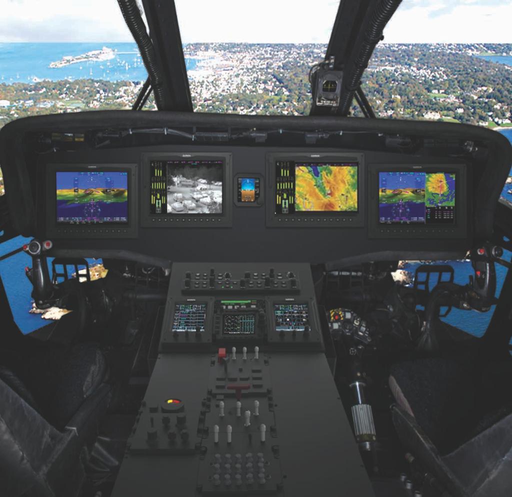 GARMIN G5000H INTEGRATED FLIGHT DECK FOR UH-60A ACEHAWK COCKPIT & ATTRIBUTES Civil Pedigree Tactical Agility NEXTGEN/Single European Sky Now Landscape Displays Multi-Pane Capable Touchscreen Control