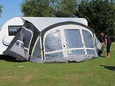 3) Kampa airframe awnings are lighter than traditional awnings with hard poles.