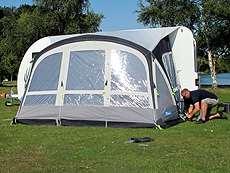 when you get to the site it is much easier to get the awning out of the vehicle and pitch it.