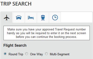 Once your Travel Request has been submitted and you have received an approved Trip Request number, you may book travel including flights, hotel, and car rentals using the Online Booking Tool in