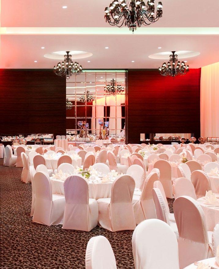 SIGNATURE SPACES > WASL BALLROOM Total Space (m 2 ) Width (m)