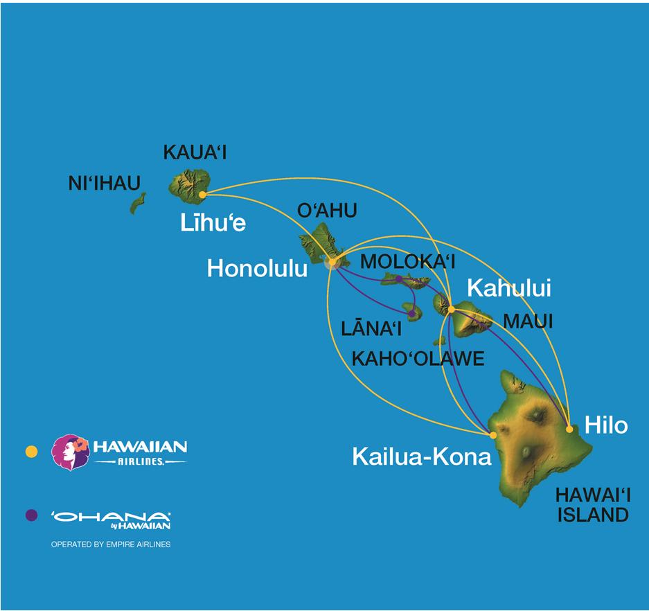 Hawai i Neighbor Island Network is Without Parallel Unmatched presence: 86% seat share Unrivaled flight schedule: ~160 daily flights Strongest