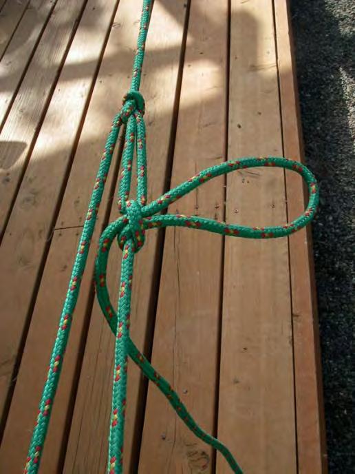 Trucker s Hitch* for tying the frame rope to spikes or rebar pounded into the ground Allows for tensioning and tying off under tension Easy to