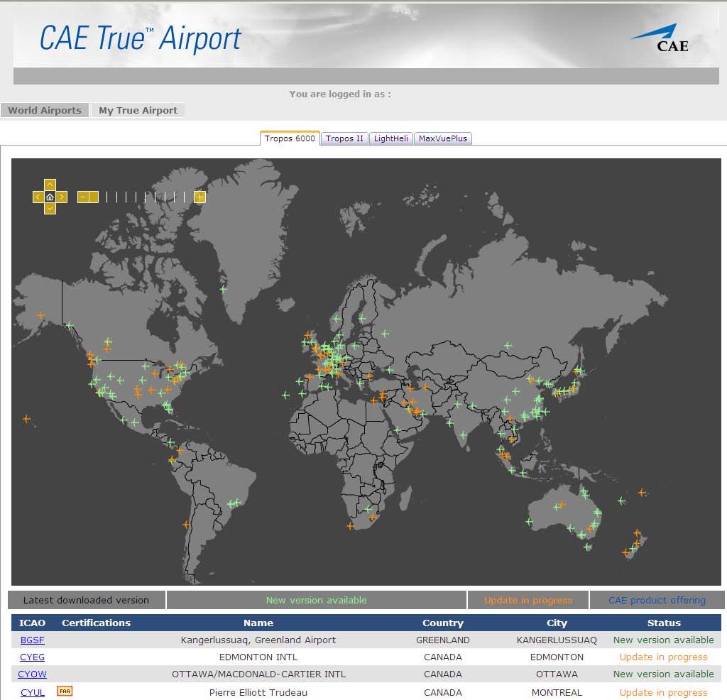 Web-based Up-To-Date Airport Models Support for Tropos TM and Maxvue TM Plus Series Every