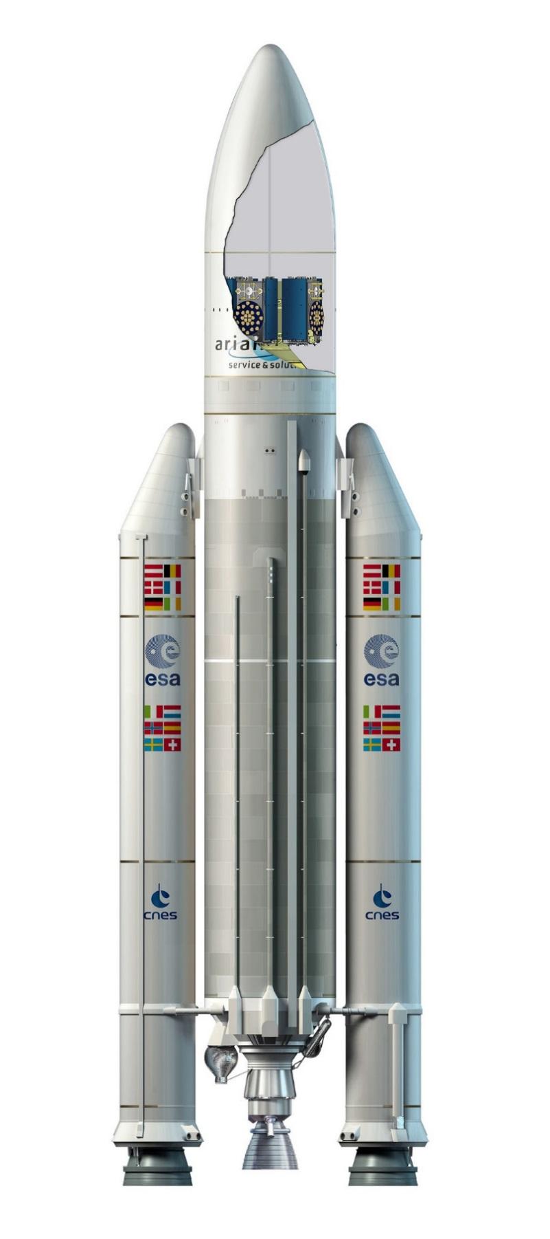 ARIANE 5 ES LAUNCH VEHICLE The launcher is delivered to Arianespace by ArianeGroup as production prime contractor. 47.4 m Fairing (RUAG Space): 14 m Mass: 1.