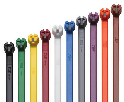 Cable Ties Body Max. Wire Bundle Dia. Tensile Strength (lb./n) Ty-Rap Nylon 6/6 Cable Tie Colour Assortment TY525M-CLRS 0.19/4.83 7.31/185.67 1.75/44.45 50/222.