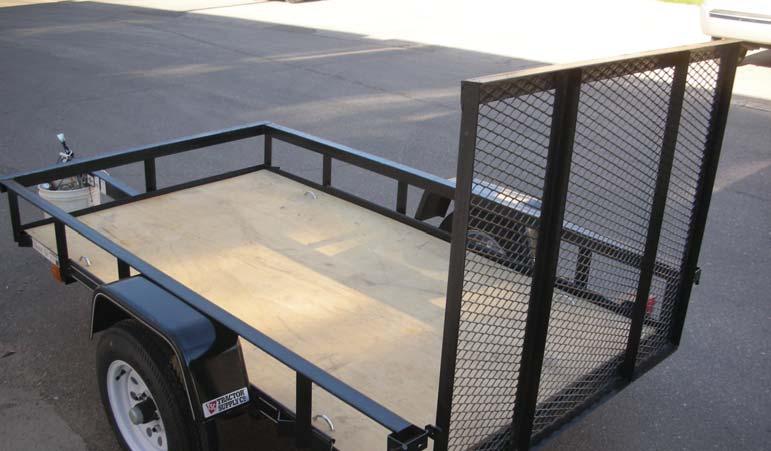 1. The Malone Utility Trailer Loadbar Kit is designed to fi t the most common style of utility trailer, with raised angle iron side rails turned outward as shown in this picture.