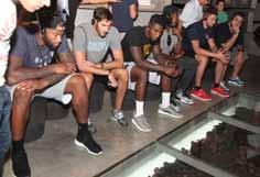On 26 July, Israeli basketball player and NBA star Omri Casspi (second from left) brought a delegation of American NBA basketball players to visit Yad Vashem for the first time.
