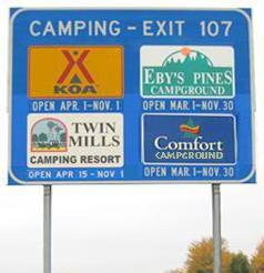 Logo Program (Cont d) Camping Services Eligibility Summary Must be within 15 miles of the interchange No trailblazing sign limit Primary
