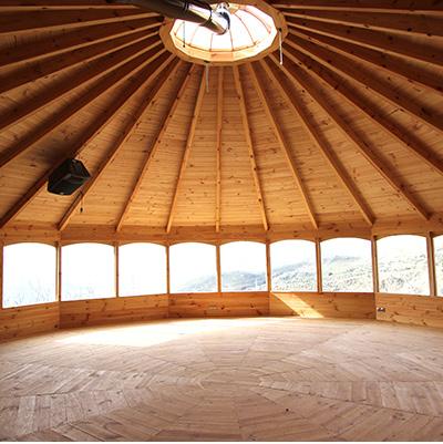 WORKSHOP WORKSHOP will take place in this beautifully crafted wooden yurt that provides over 1000 square feet of open space and boasts incredible views to inspire and amaze you.