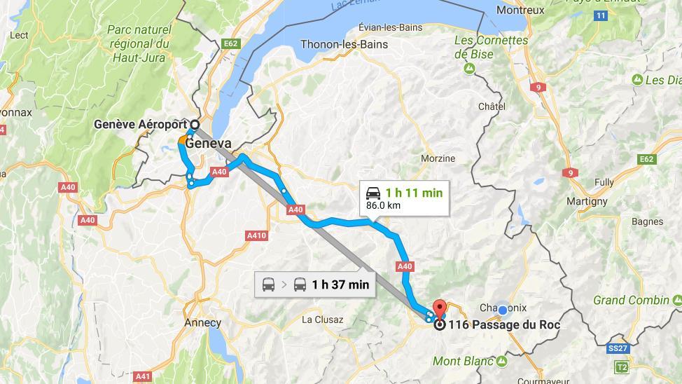 HOW TO GET TO THE PROPERTY: 116 passage du Roc, 74170, Saint Gervais 116 Passage du Roc St. Gervais-Les- Bains ARRIVING FROM GENEVA AIRPORT BY CAR: 1 h 11 min (86.0 km) via A40 Fastest route.