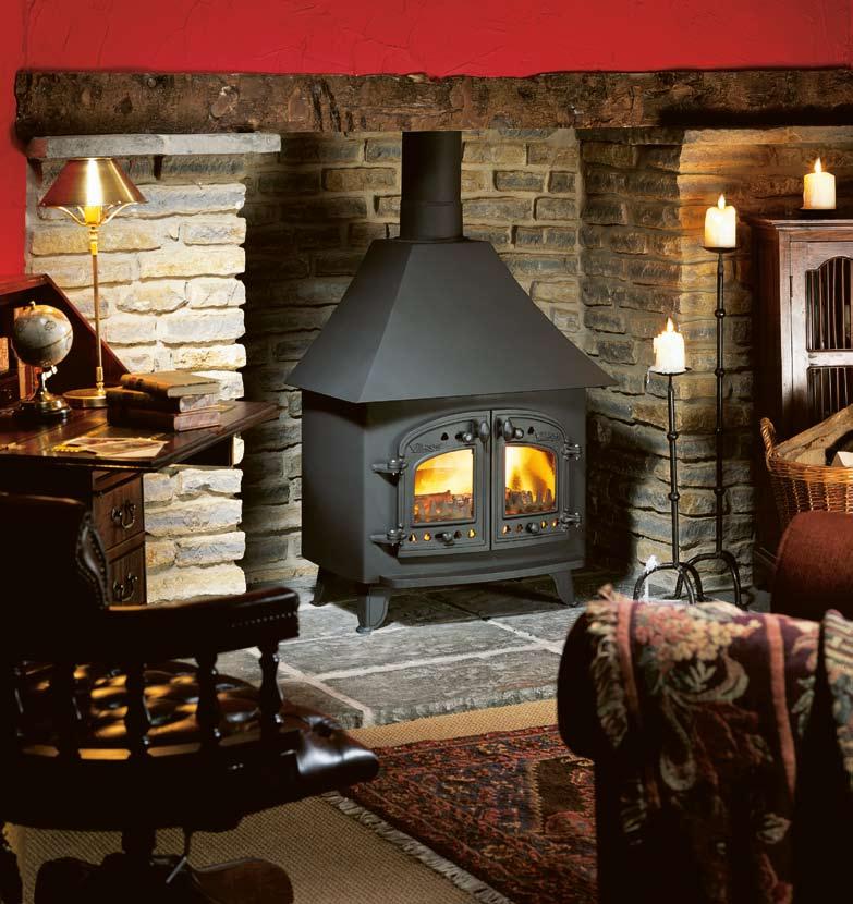 ah, al & A flat Woodburning Stoves Heat Output Standard Features Optional Extras Boiler Option approx 14kW maximum 196 cubic metres maximum Top or rear (interchangeable) for A flat with top flue, use