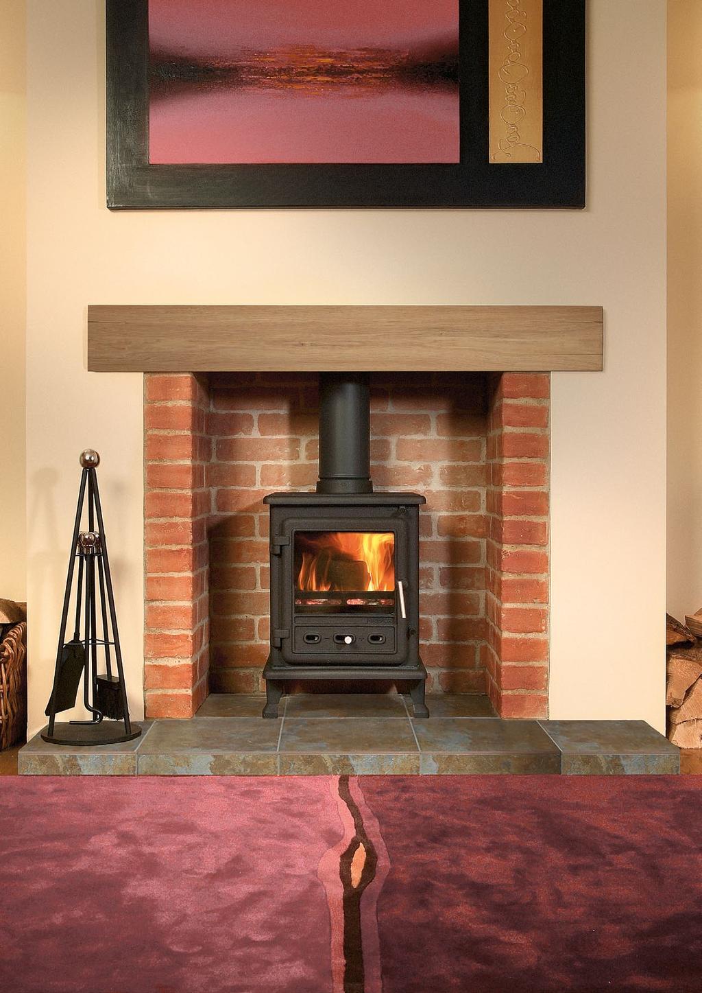 CHAMBER: red BRICK WITH FRONT RETURNS, HEARTH: BARLEY SLATE Hearth: 48 SLABBED