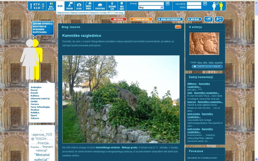 Blog»Isauros«Blog poimenovan»isauros«je objavljen na medijskem portalu RTV Slovenija, na