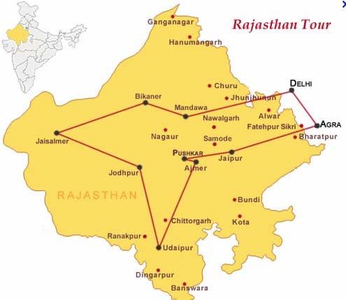 Option 2: Car & Driver (Use below as guide only) Full info: http://www.namasteindiatours.com/rajasthanadventuretour.