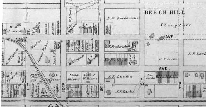 Figure 5 Excerpt of 1896 Map with 3044 West North Avenue marked