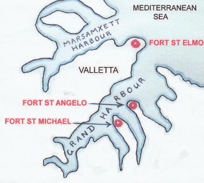 (John 1:29) The Figure 4 Map of Malta. (Wikimedia Commons) Figure 5 Map of the Grand Harbour in 1568. The town of Valletta was built and named after the siege.