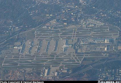 We found that Atlanta International Airport has a capacity of 180-188 movements per hours in good weather conditions and 158-162 in Instrument Flight Rules