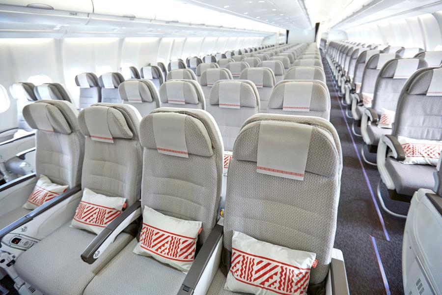 Features of Economy Class on flights to Fiji: Ergonomically designed seats with a 7.5 recline plus 1.