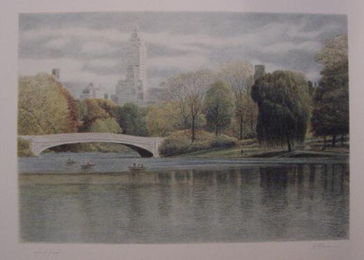 Bow Bridge by Harold Altman Artist Proof Source/Certificate of Authenticity GMIL