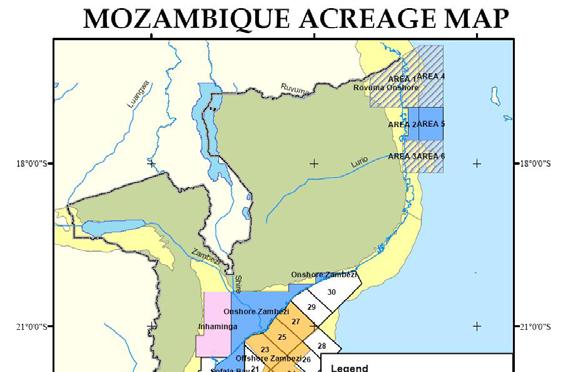 Hydrocarbon Potential in Mozambique 82 exploration wells drilled 20 wells have shows of gas, asphalt/ traces of dead oil