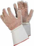 Gloves for welding and heat protection TEGERA 484 A strong, double-stitched all-round mitten with nitrile-texture for a better grip. The mitten withstands up to 200 C of short-term heat.
