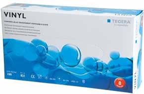 disposable gloves TEGERA 821 A powdered, blue, transparent glove with minimal risk for allergies, approved for medical use, AQL 1.5.