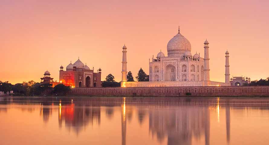 2 FOR 1 INDIA $ 2599 FOR TWO PEOPLE THAT S % 57 OFF TYPICALLY $5998 DELHI AGRA JAIPUR TAJ MAHAL ROYAL AMBER FORT THE OFFER India captures the heart like a first love.