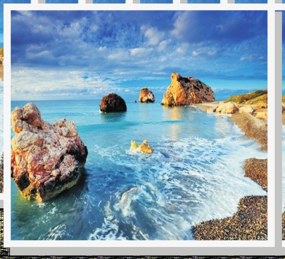 CYPRUS With over 320days of beautiful sunshine, long sandy beaches mixed with idyllic bays and unspoilt mountains, the Mediterranean island of Cyprus blends over 9000 years of amazing history, at the