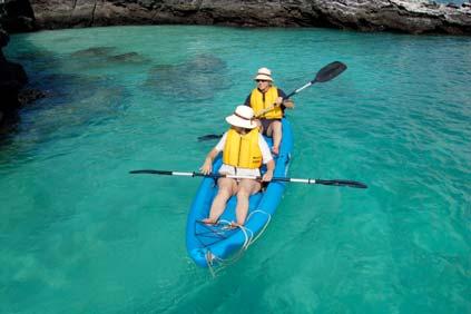 Activities: Wet landing. Hiking 0.5 mi. Kayak and Snorkelling Highlights & Animals: Red sand beach, coastal lagoon, Galapagos Sea Lions, Seasonal colony of Brown Pelicans, Galapagos Hawk.