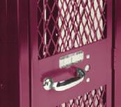 Standard on single, double, and triple tier All doors on single, double and triple tier lockers feature bright, chrome plated handles with built in padlock attachment.