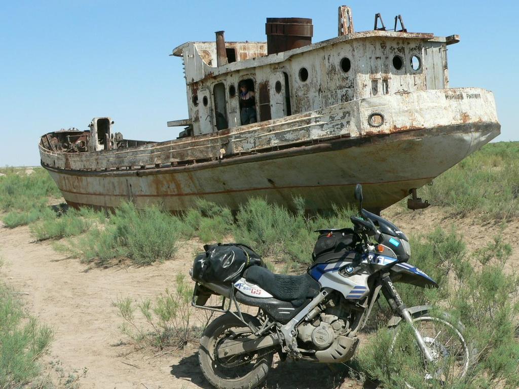 Due to the shrinking of the Aral Sea, fishing