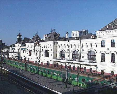 Vladivostok, Russia - Trans-Siberian tracks end at the historic