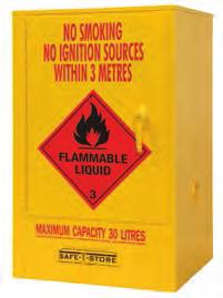 CLASS 3 FLAMMABLE LIQUIDS STANDARD FEATURES: Stainless steel pin continuous hinging for strength
