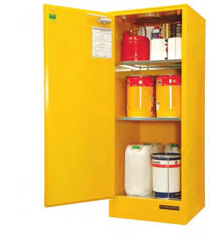 For indoor storage cabinets of more than 250L capacity, an extra extinguisher (two of) or foam hose reel shall be provided.