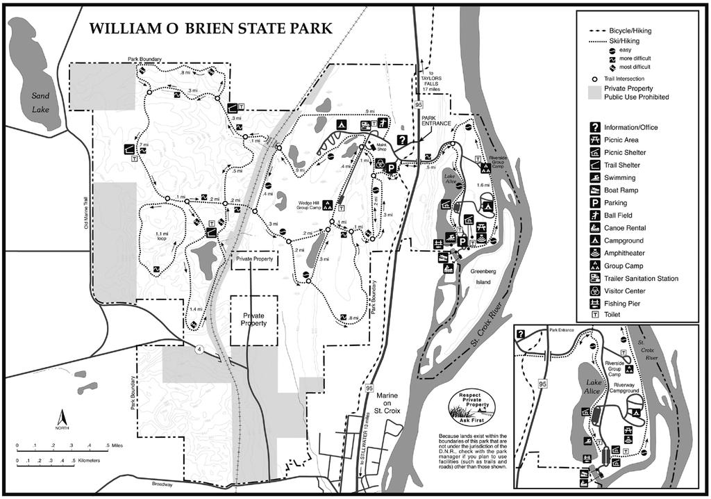 Figure 7: All Season Recreation Opportunities William O Brien State Park Note: The figure illustrates the range of recreational opportunities and related facilities that are available at William O