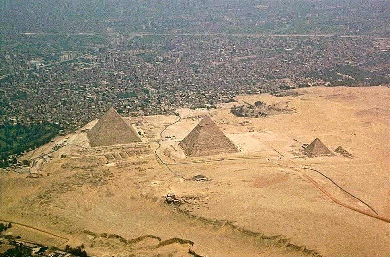 The pyramid tombs at Giza, Egypt, are the best-known pyramids in the world. They were built more than four thousand five hundred years ago!