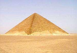The Red Pyramid of Dahshur. The first successful "true" pyramid of Snefru was constructed with a constant angle.