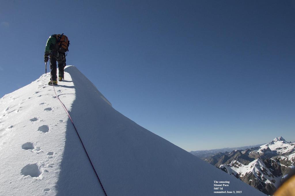 Picture 12 Blass leads the last part of the steep Northwest Ridge of