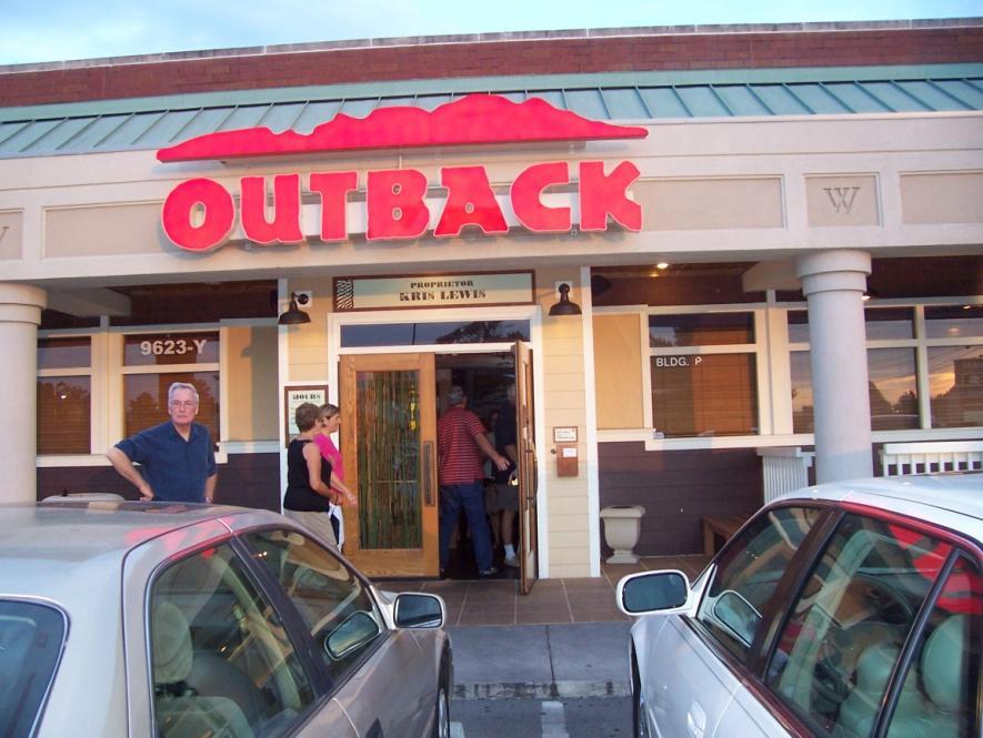 Deciding on OutBack, we took everyone in two cars down the road to OutBack where we had
