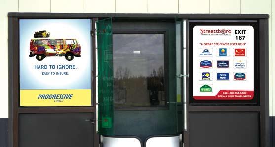 Toll Booth Windows Features: Ads are seen by both drivers and