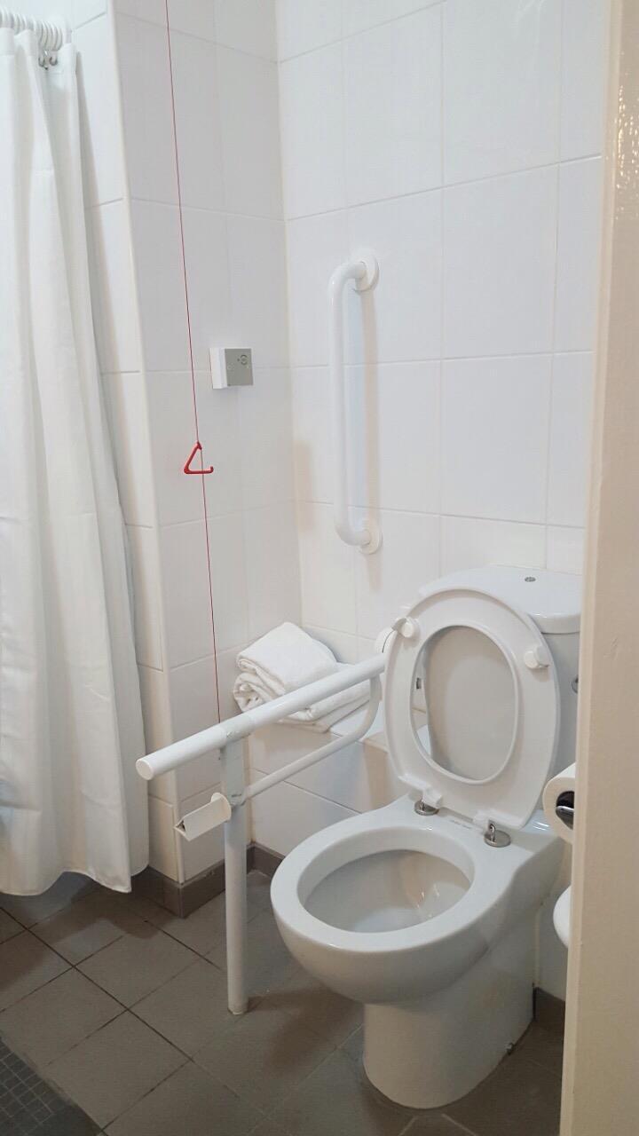 Our accessible bathrooms are equipped with grab rails and there is flat access from the bedrooms to the ensuite. The clear door opening width of the bathroom door is 35.